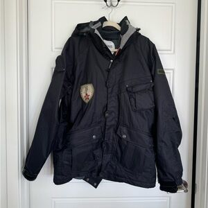 SESSIONS Black Military Field Jacket Heavy-Duty Tactical Size Medium